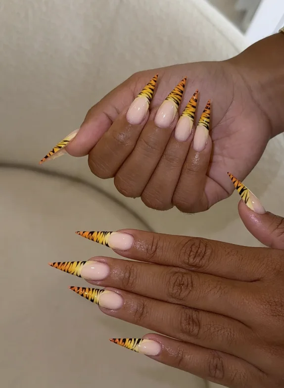 Stiletto French tigré