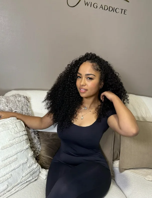 Lace bouclée kinky curly, volume naturel